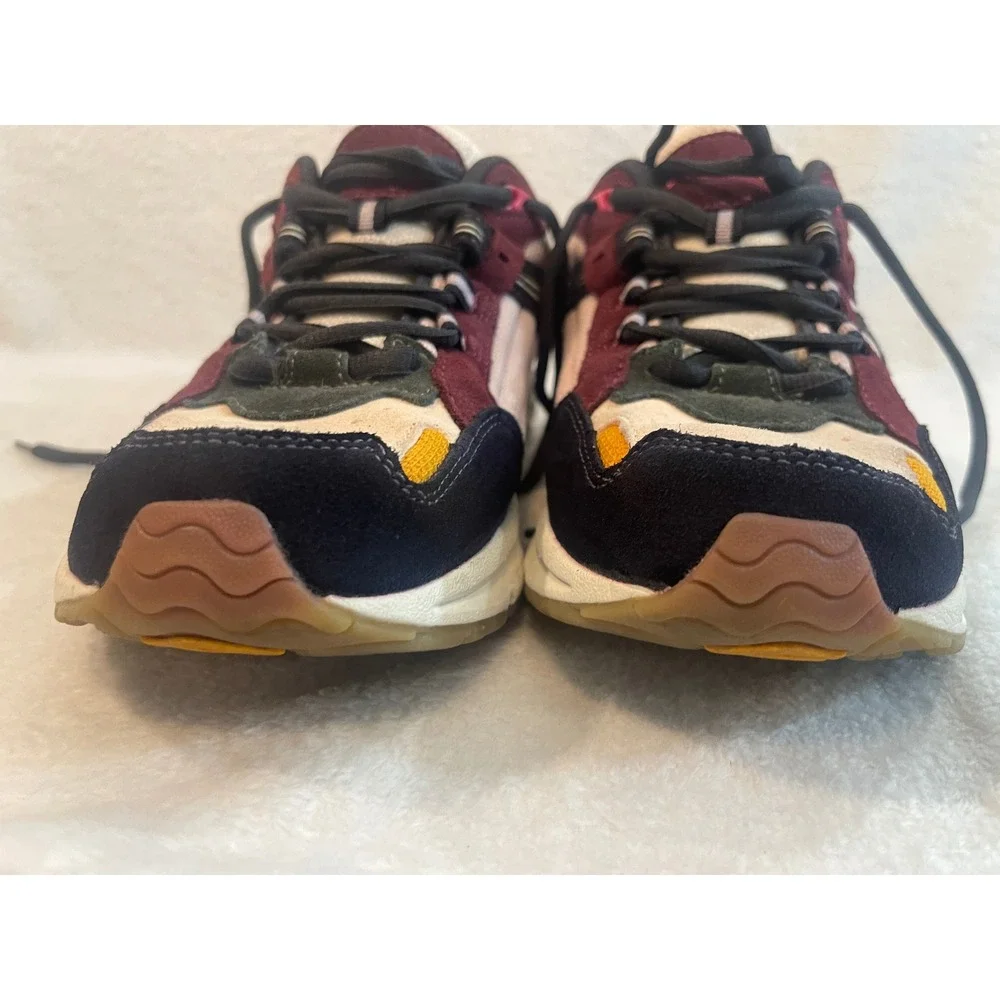 Vionic 23WALK 2.0 Womens Sneakers Burgundy Navy Cream Suede Mesh Walking Shoes 8